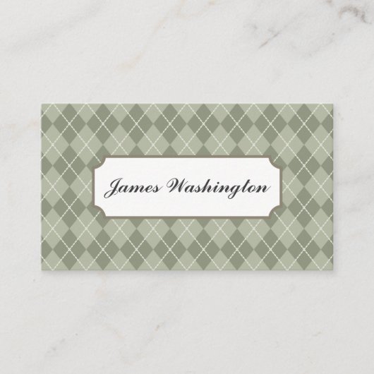 Classic Green Argyle Visitekaartje (Voorkant)