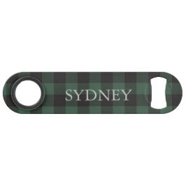 Classic Green Black Buffalo Tartan Aangepast Speed Flessenopener