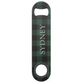 Classic Green Black Buffalo Tartan Aangepast Speed Flessenopener (Achterkant)