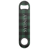 Classic Green Black Buffalo Tartan Aangepast Speed Flessenopener (Voorkant)