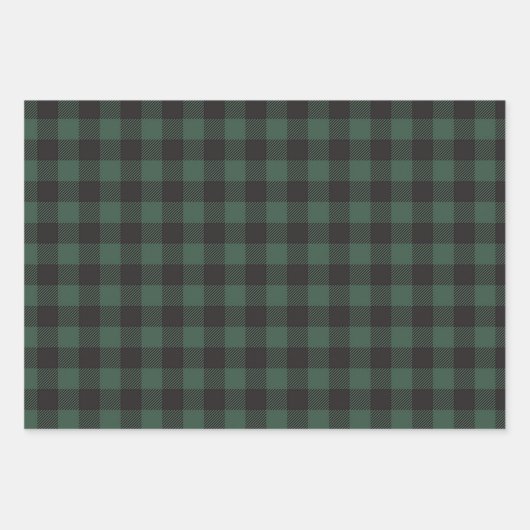 Classic Green Black Buffalo Tartan  Inpakpapier Vel (Voorkant 3)