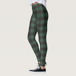 Classic Green Black Buffalo Tartan  Leggings