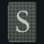 Classic Green Black Buffalo Tartan Pset Monogram iPad Pro Cover<br><div class="desc">Classic Green Black Buffalo Tartan  monogram Hoesje</div>