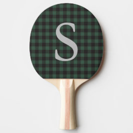Classic Green Black Buffalo Tartan Pset Monogram Tafeltennisbatje