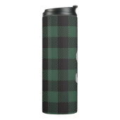 Classic Green Black Buffalo Tartan Pset Monogram Thermosbeker (Gedraaid links)