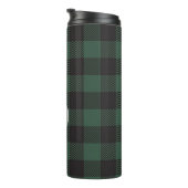 Classic Green Black Buffalo Tartan Pset Monogram Thermosbeker (Geroteerd rechts)