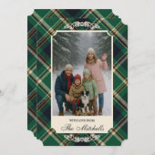 Classic Green Blue Yellow Plaid Pattern Feestdagenkaart (Voorkant / Achterkant)