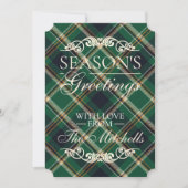 Classic Green Blue Yellow Plaid Pattern Feestdagenkaart (Voorkant)