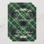 Classic Green Blue Yellow Plaid Pattern Feestdagenkaart (Voorkant / Achterkant)