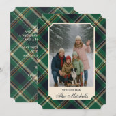 Classic Green Blue Yellow Plaid Pattern Holiday Feestdagenkaart (Voorkant / Achterkant)