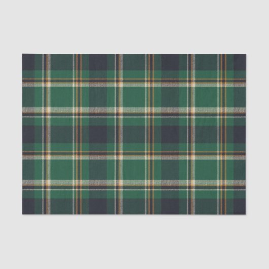 Classic Green Blue Yellow Plaid Pattern Holiday Tissuepapier (Voorkant)