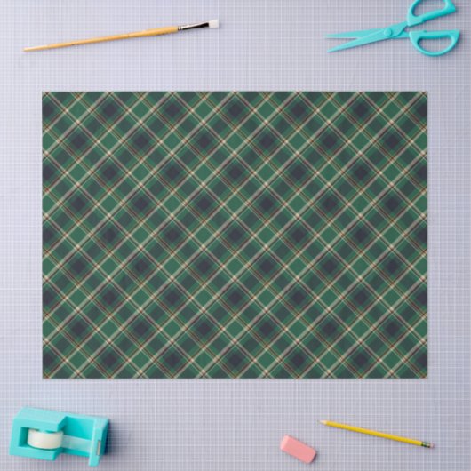 Classic Green Blue Yellow Plaid Pattern Holiday Tissuepapier (Craft)