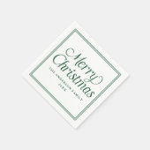Classic Green Border Merry Christmas Servet (Hoek)