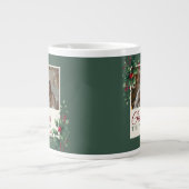 Classic Green Botanical Photo Christmas Mug Grote Koffiekop (Voorkant)