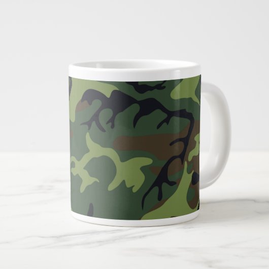 Classic Green Camouflage Pattern Grote Koffiekop (Voorkant rechts)