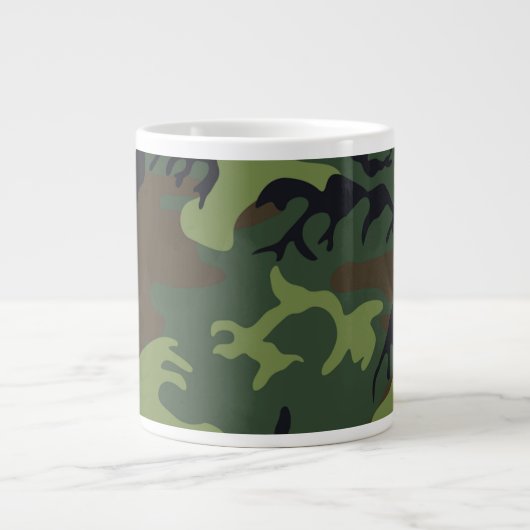 Classic Green Camouflage Pattern Grote Koffiekop (Voorkant)