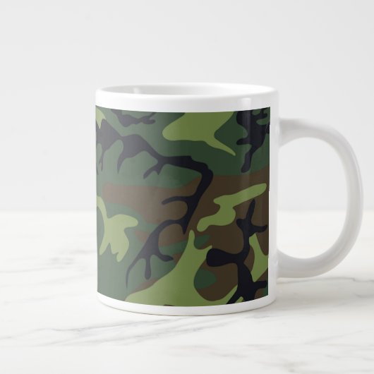 Classic Green Camouflage Pattern Grote Koffiekop (Rechts)