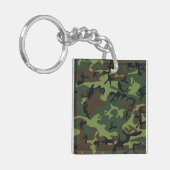 Classic Green Camouflage Pattern Sleutelhanger (Voorkant Links)