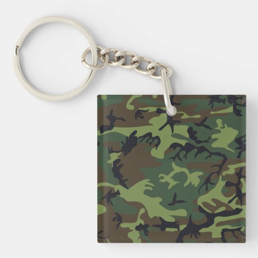 Classic Green Camouflage Pattern Sleutelhanger (Voorkant)