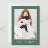 Classic Green Check Merry-kerstfoto Feestdagenkaart (Voorkant)