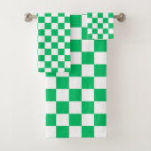 Classic green checkered bad handdoek (Insitu)