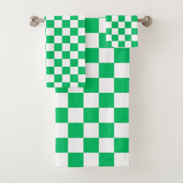 Classic green checkered  bad handdoek