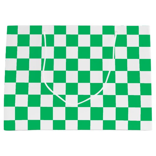 Classic green checkered groot cadeauzakje (Voorkant)