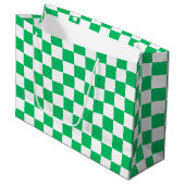 Classic green checkered groot cadeauzakje (Voorkant Gekanteld)