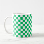 Classic green checkered  koffiemok (Links)