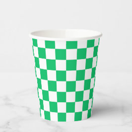 Classic green checkered  papieren bekers