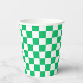 Classic green checkered  papieren bekers (Voorkant)