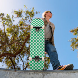 Classic green checkered  persoonlijk skateboard