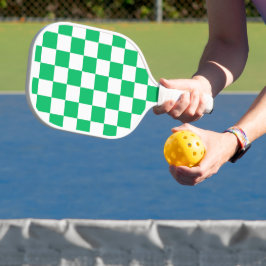 Classic green checkered  pickleball paddle
