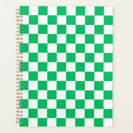 Classic green checkered  planner