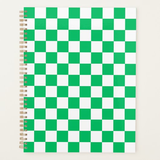 Classic green checkered  planner (Voorkant)
