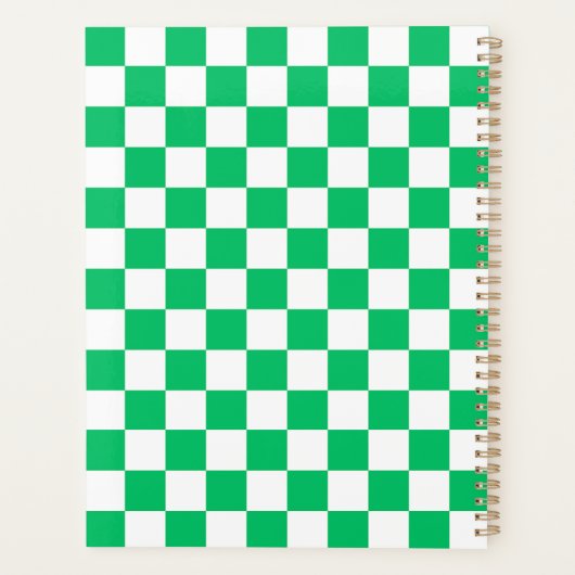 Classic green checkered  planner (Achterkant)