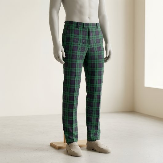 Classic Green Checkered Polyester Poplin Fabric Stof
