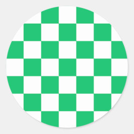 Classic green checkered  ronde sticker