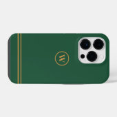 Classic Green Chic Custom Monogram iPhone Hoesje (Achterkant horizontaal)