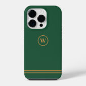 Classic Green Chic Custom Monogram iPhone Hoesje (Achterkant)
