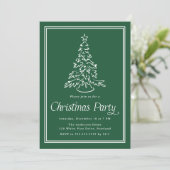 Classic Green Christmas Tree Christmas Party Kaart (Staand voorkant)