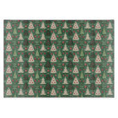 Classic Green Christmas Tree Pattern Holiday Snijplank (Voorkant)