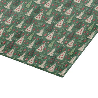 Classic Green Christmas Tree Pattern Holiday Snijplank