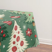 Classic Green Christmas Tree Pattern Holiday Tafelkleed (Voorbeeld)