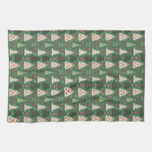Classic Green Christmas Tree Pattern Holiday Theedoek (Horizontaal)
