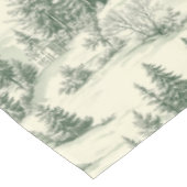 Classic Green Cream Toile Franse Kerst Tafelkleed (Gekanteld)