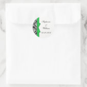 Classic Green Damask Wedding Label (Tas)