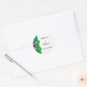 Classic Green Damask Wedding Label (Envelop)