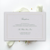 Classic Green Elevated Ivory Wedding Reception Informatiekaartje