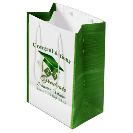 Classic Green en Gold Personalized Afstuderen Medium Cadeauzakje